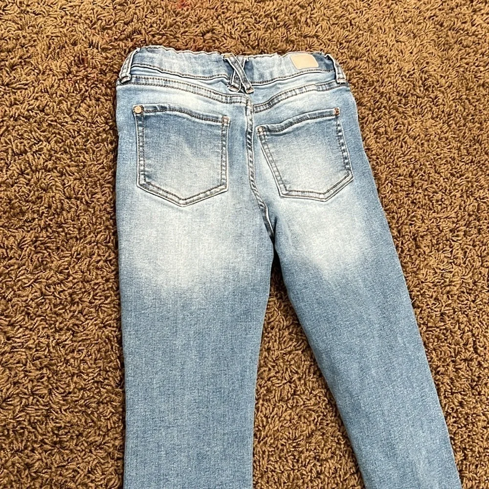 Celebrity Pink Blue Jeans with Distressed Details